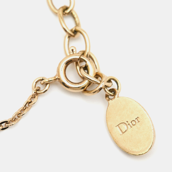 DIOR CD Crystal Charm Gold Tone Bracelet - Picture 7 of 8